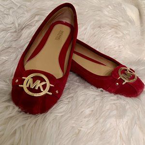 Red Velvet Michael Kors Ballet flats.